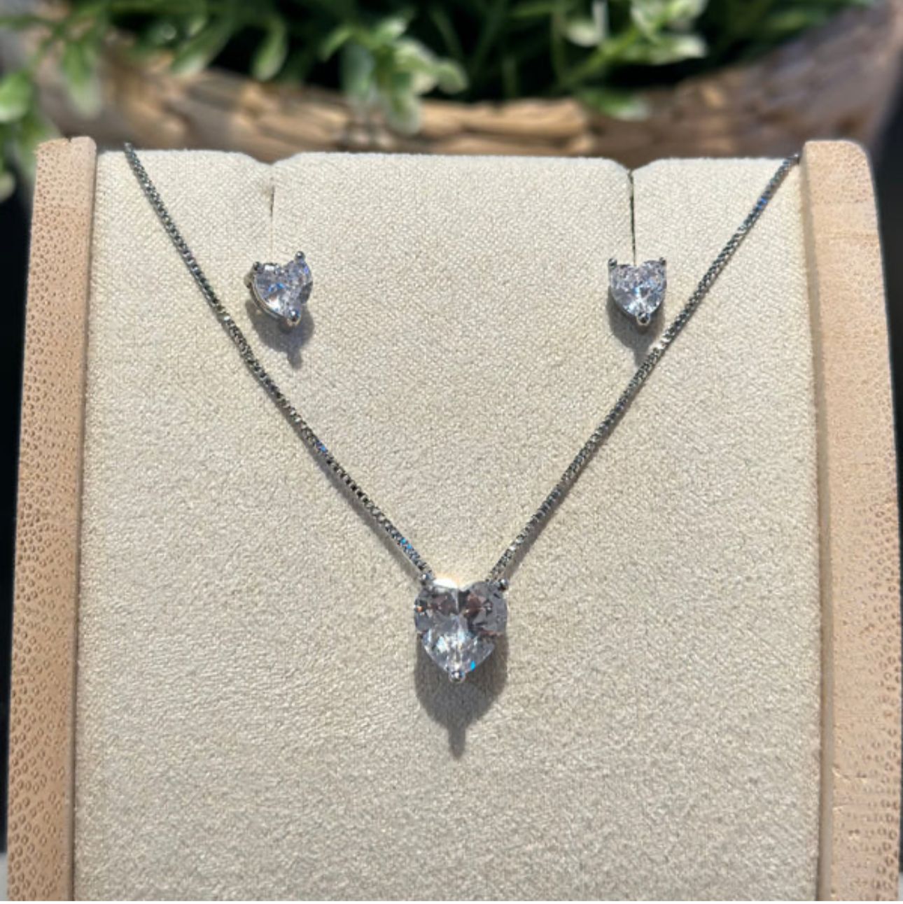 Conjunto Coração Médio Cristal Linda