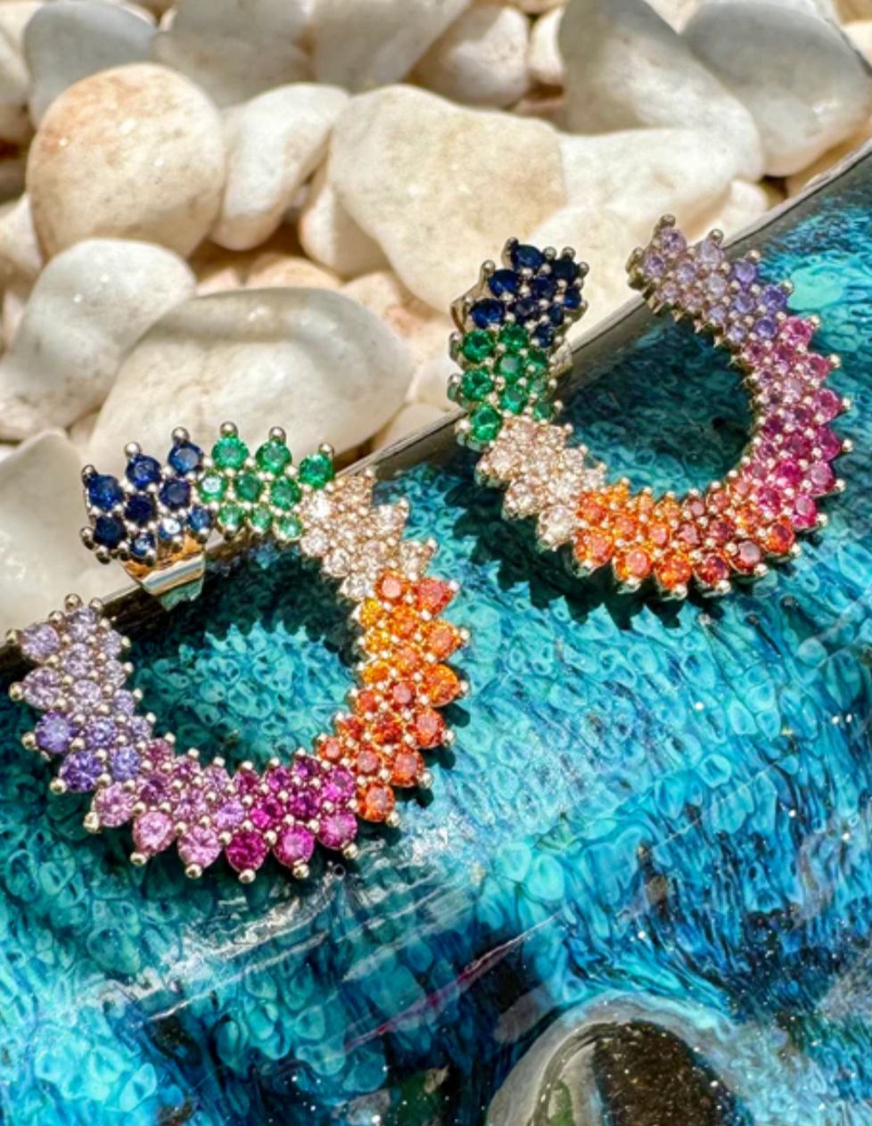 Brinco Microzircônias Colorido