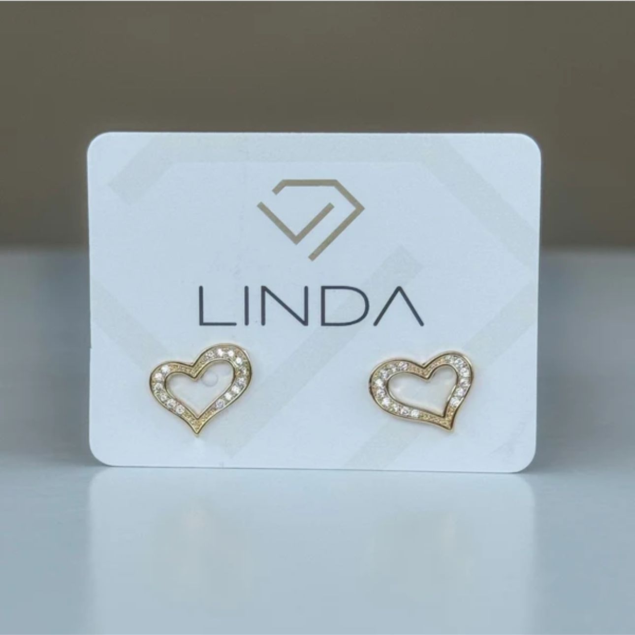 Brinco Coração Cravejado Linda